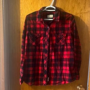 Men’s Weatherproof Red and Black Plaid Shirt Large